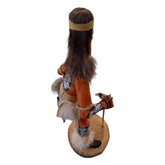 1990's Hopi Wolf Kachina Doll Handmade Wood 10" Signed Detail Native Am Vintage - Picture 6 of 8